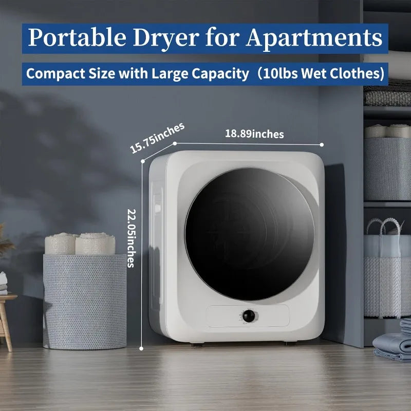 Compact Electric Laundry Dryer with Stainless Steel Tub