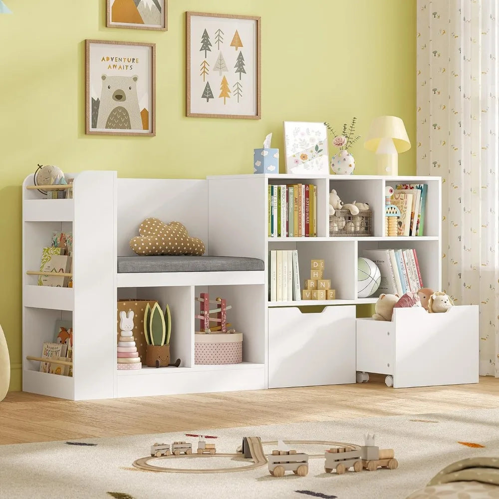 Kids Bookshelf with Reading Nook