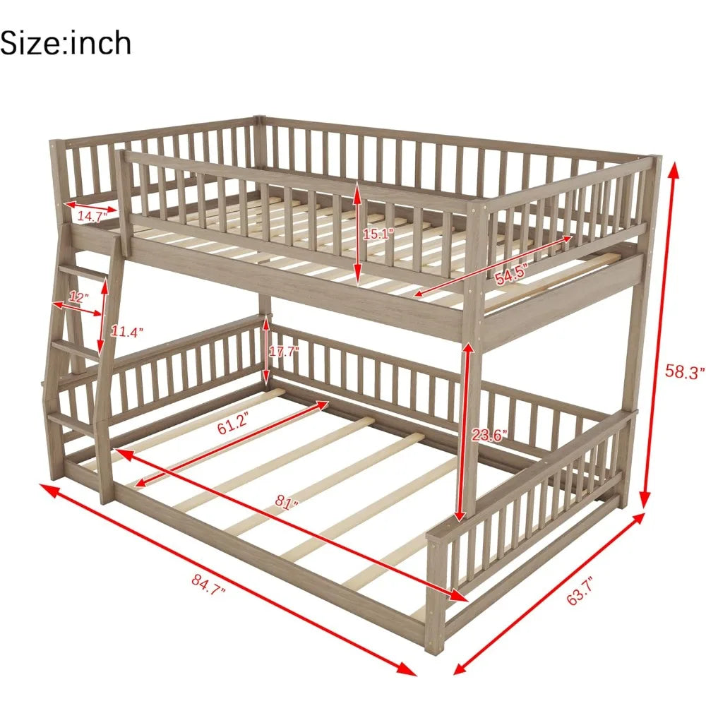 Full XL Over Queen Bunk Bed
