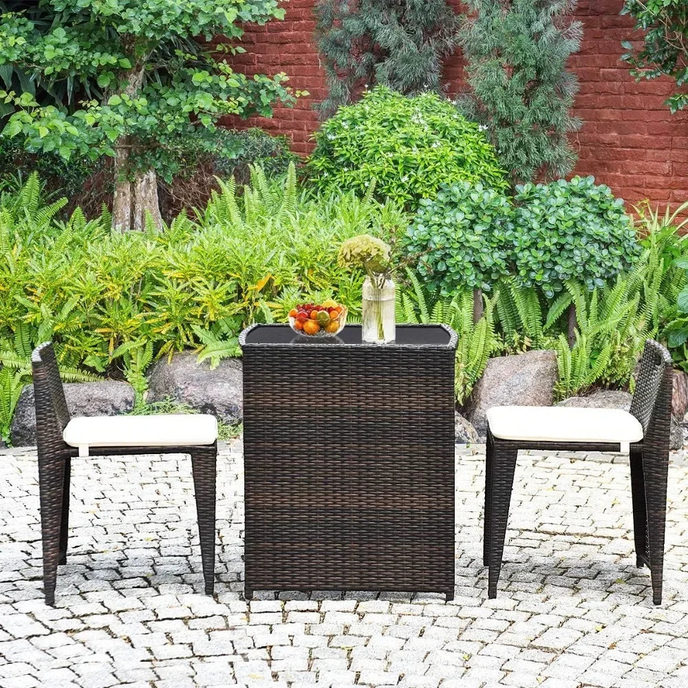 Cushioned Outdoor Wicker Patio Set