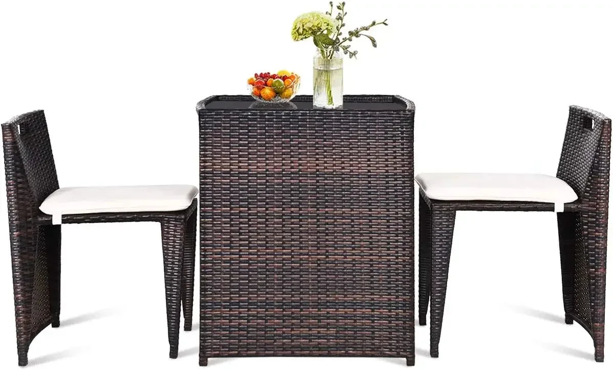Cushioned Outdoor Wicker Patio Set
