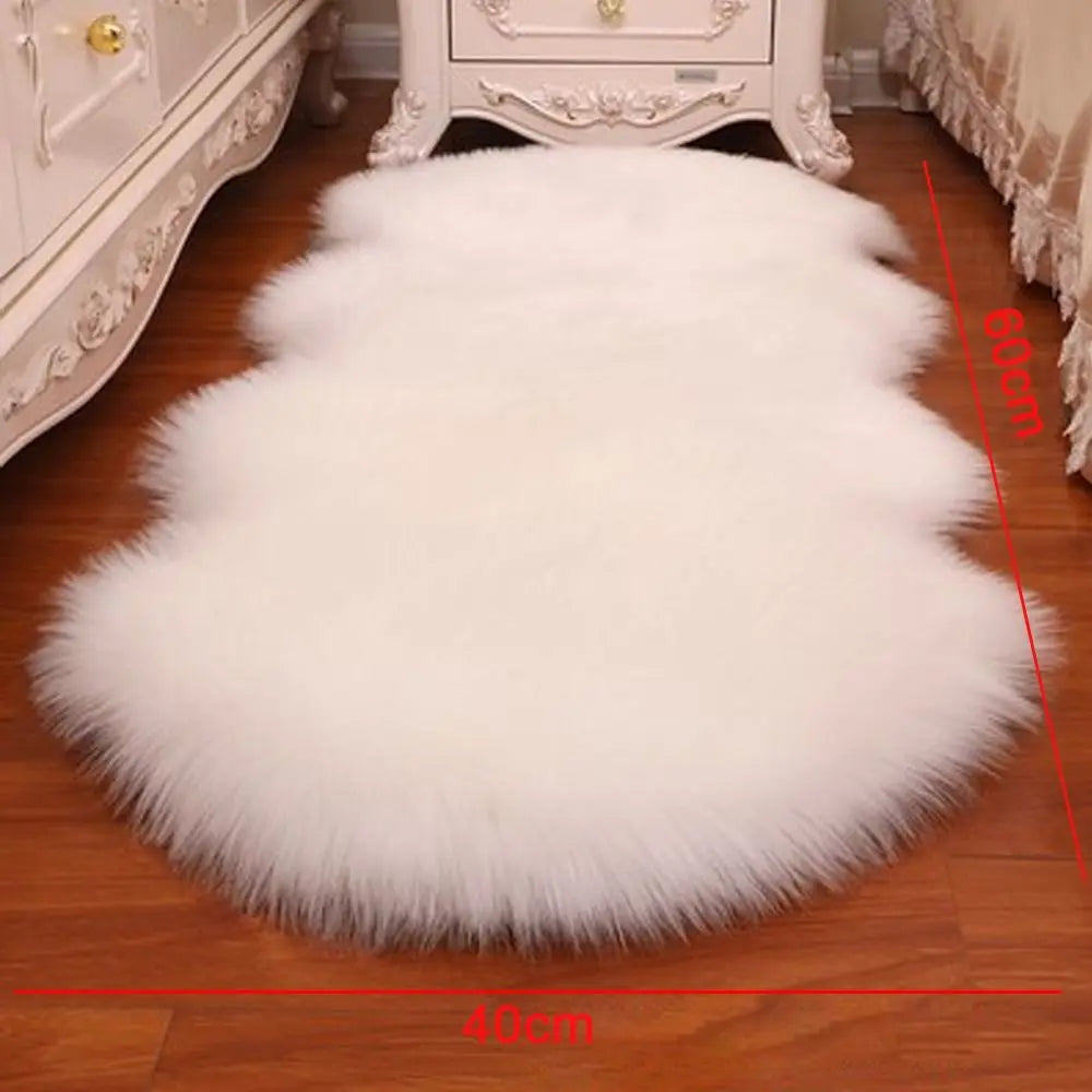 Faux Fluffy Shaggy Rugs Artificial Sheepskin Long Hair Carpet Floor Wool Fluffy Mat