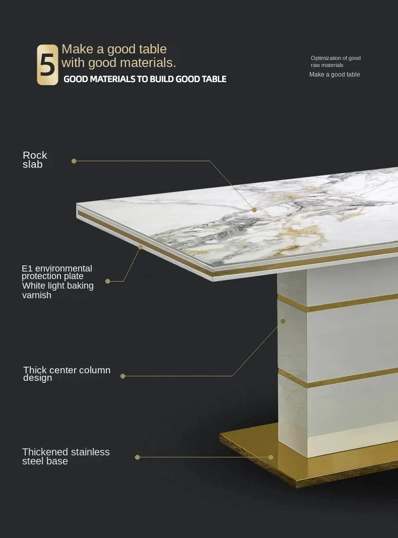 Modern Luxury Gold Dining Room Set