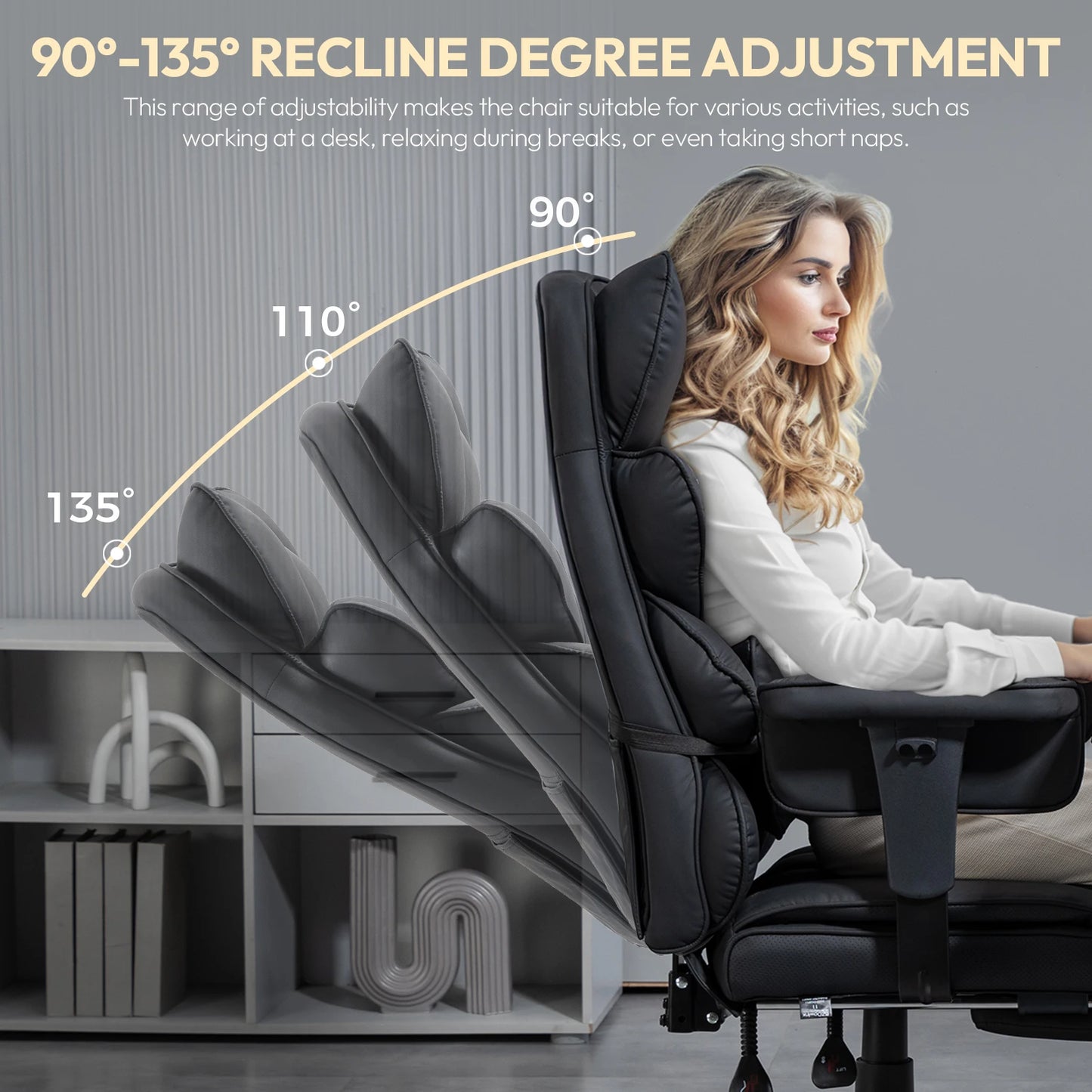 Office Chair with Pocket Spring Cushion and Lumbar Support