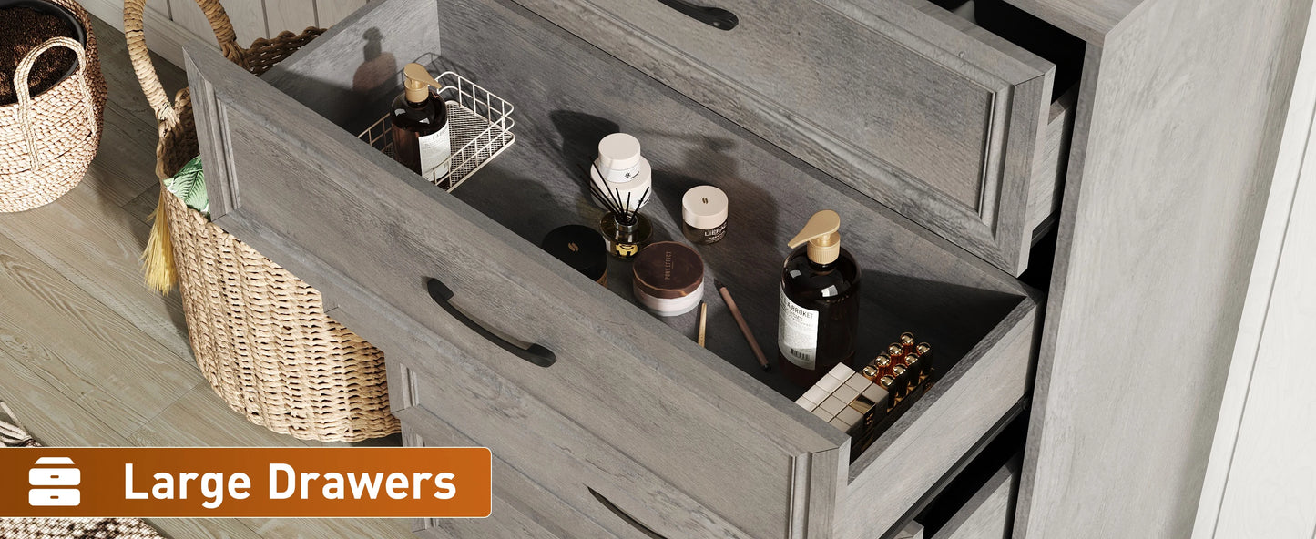 Wooden Chest Drawers with Metal Handles for the Bedroom