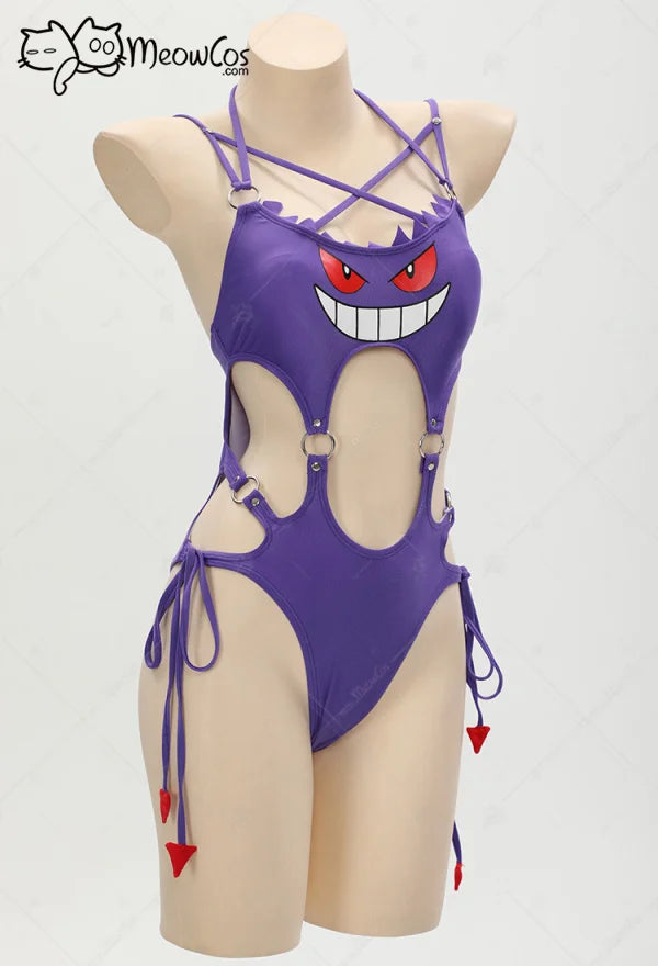 Purple Ghost Women Gothic Swimwear