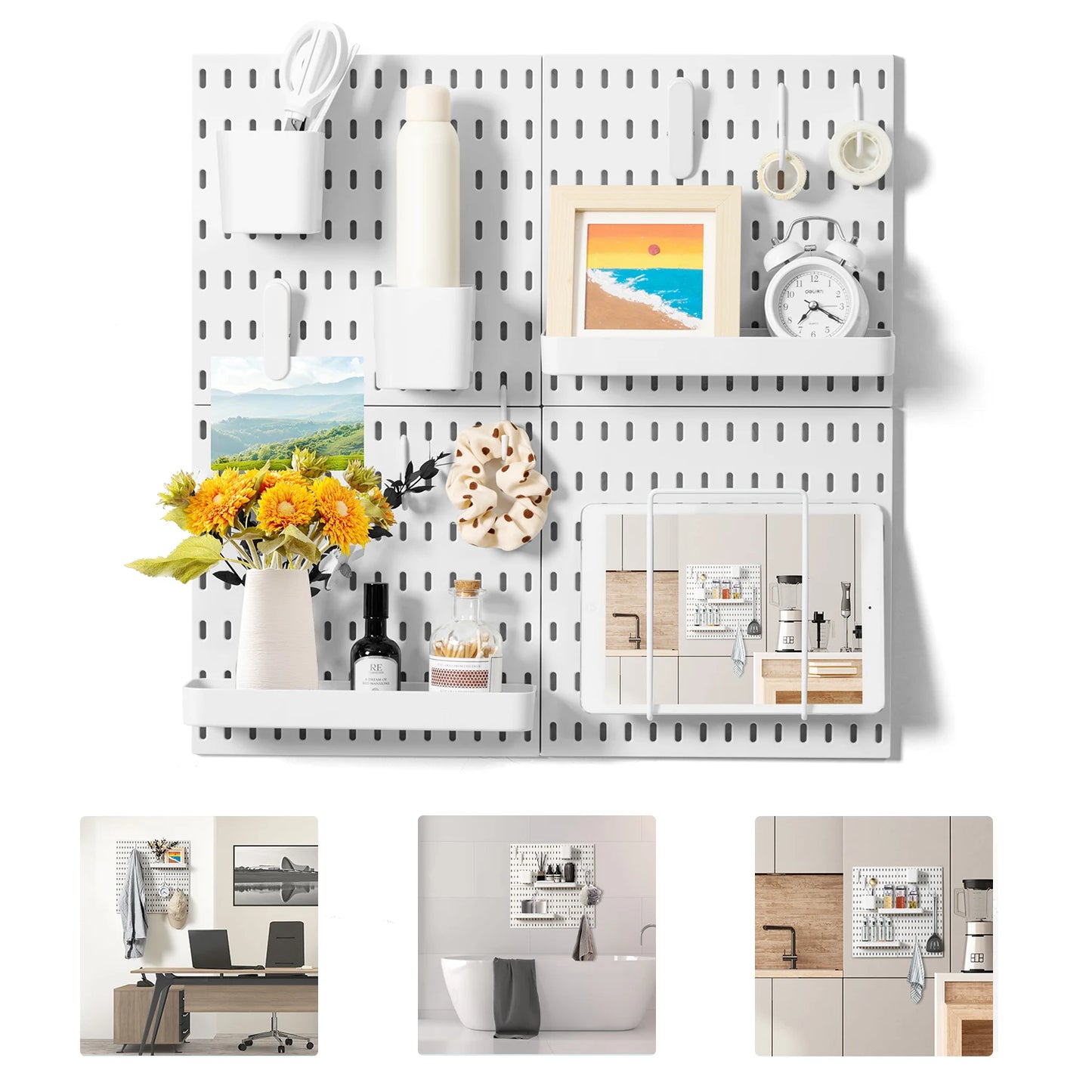 White Pegboard Combination Kit - Wall Organizer