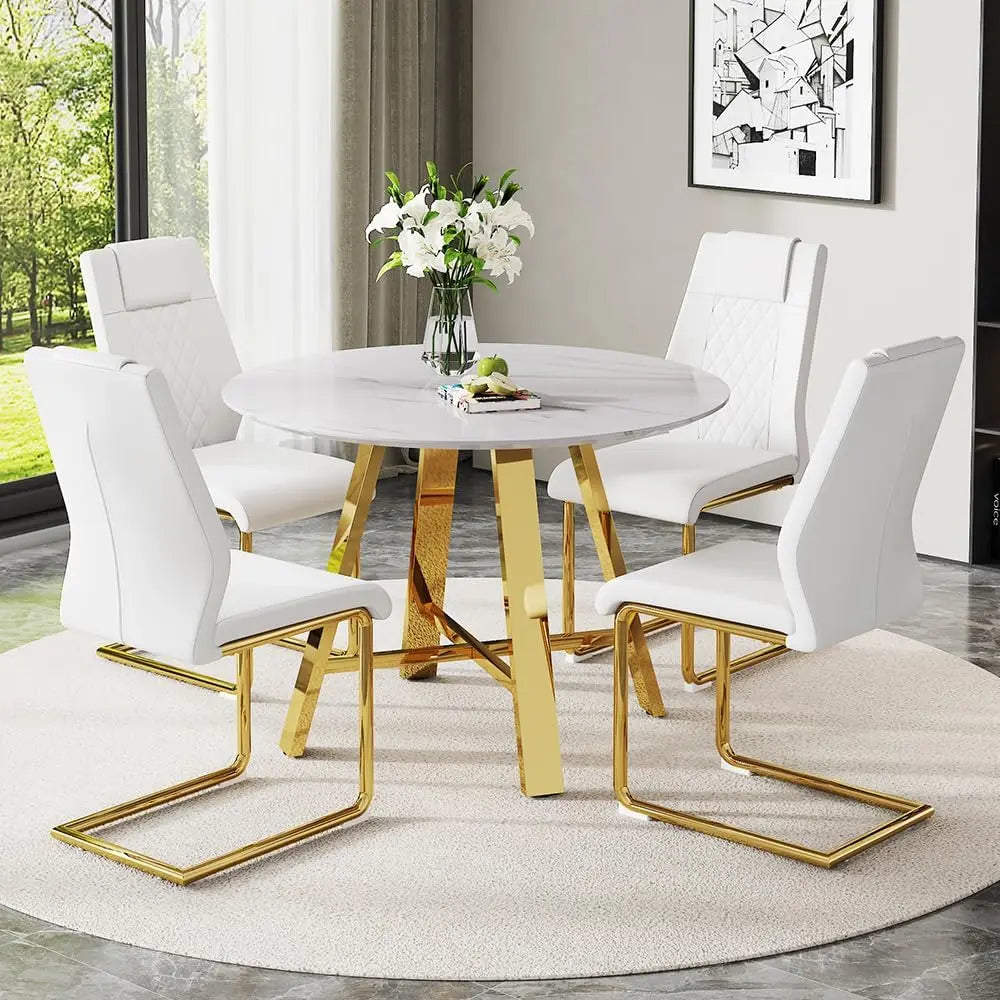 Luxury Modern Round Dining Table Set