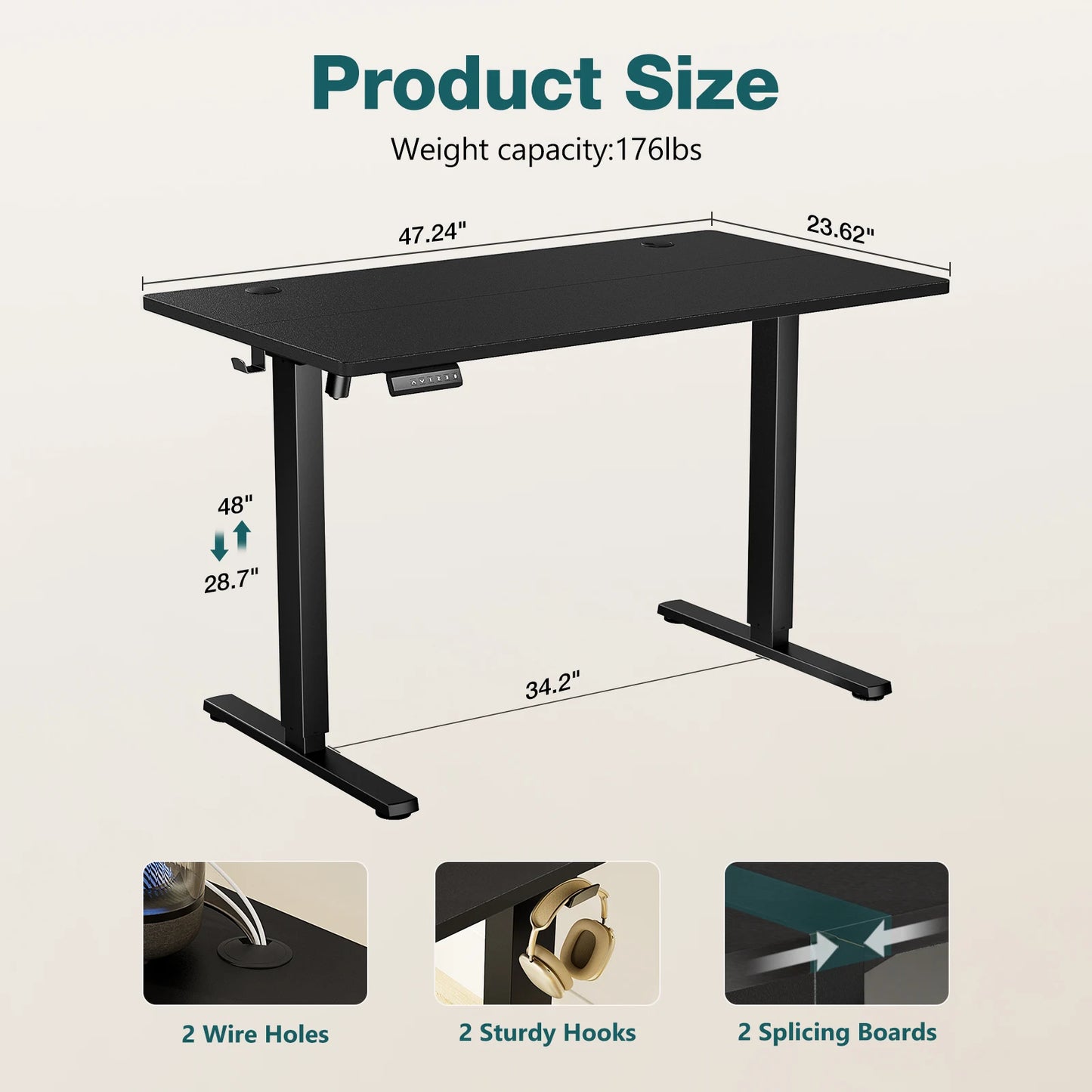 Electric Standing Computer Desk - Height Adjustable