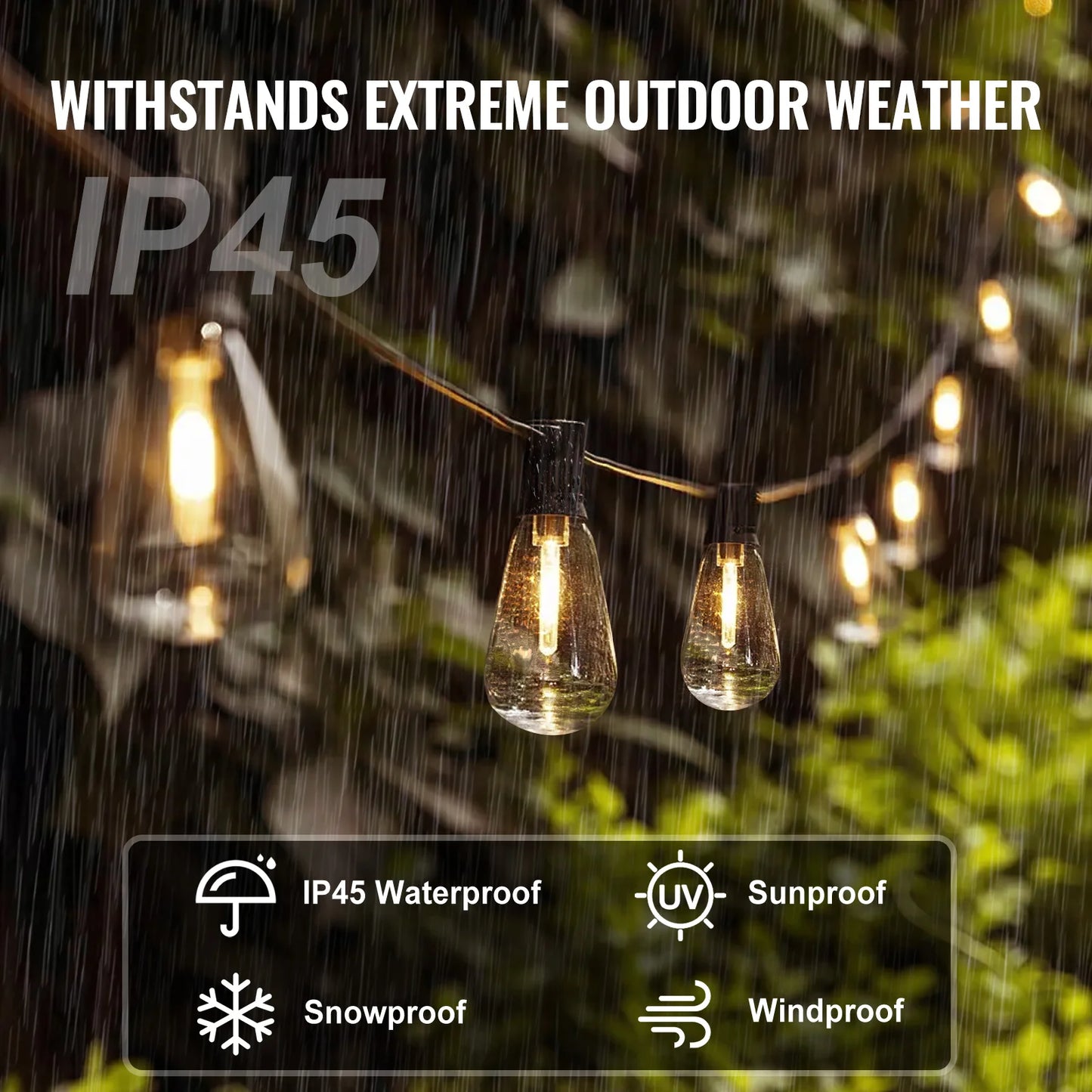 Patio String Lights Waterproof