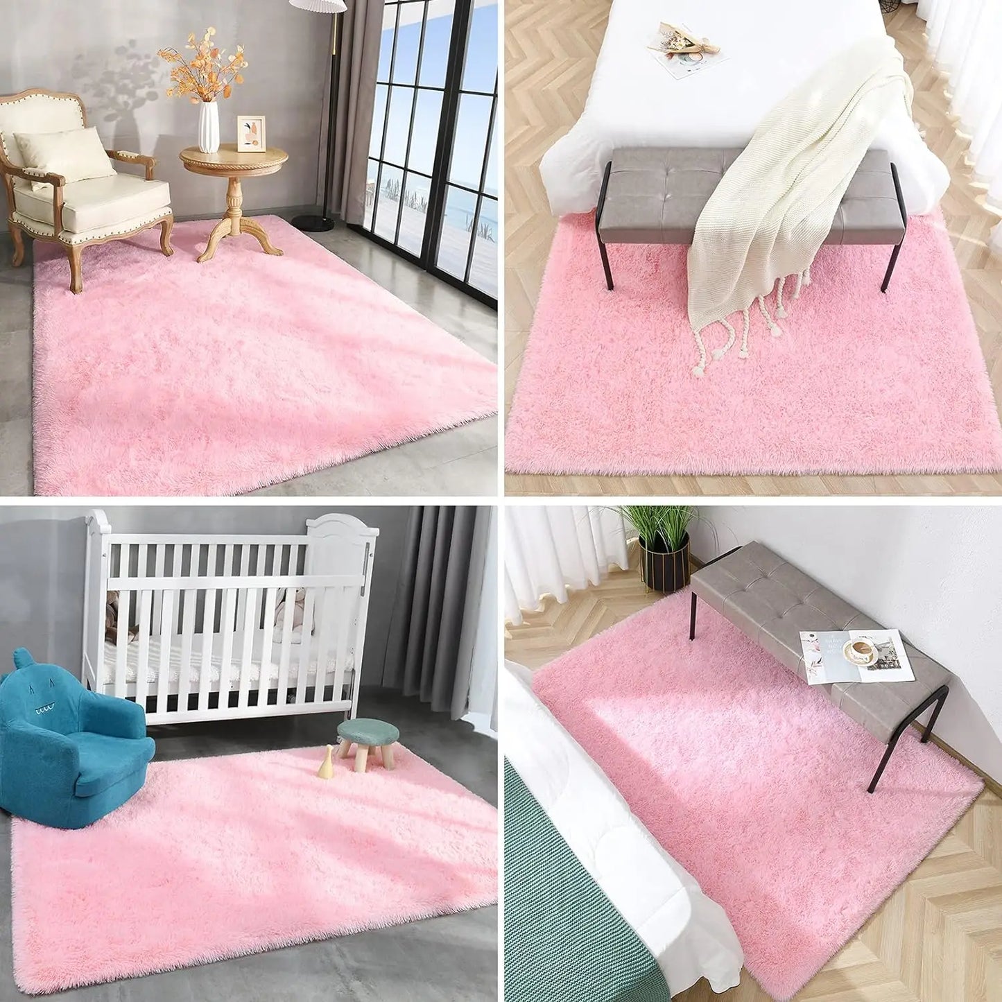 Fluffy Rugs Non Slip Rugs for Hardwood Floors Room Decor