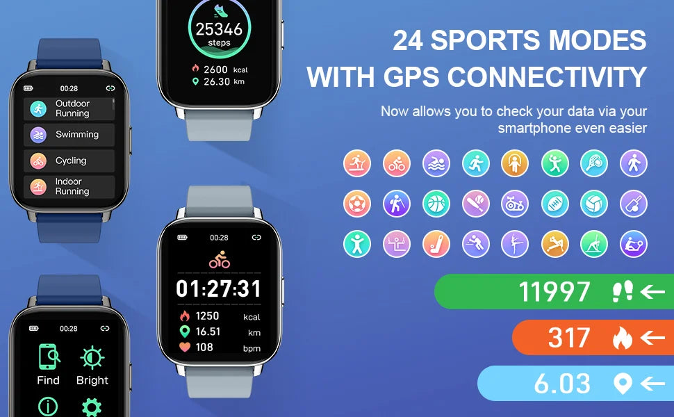 Fitness Watch Heart Rate Monitor/Pedometer/Sleep Monitor.