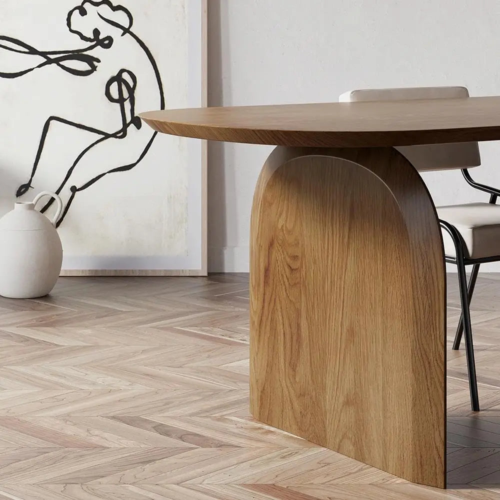 Modern Mid Century Oval Dining Table