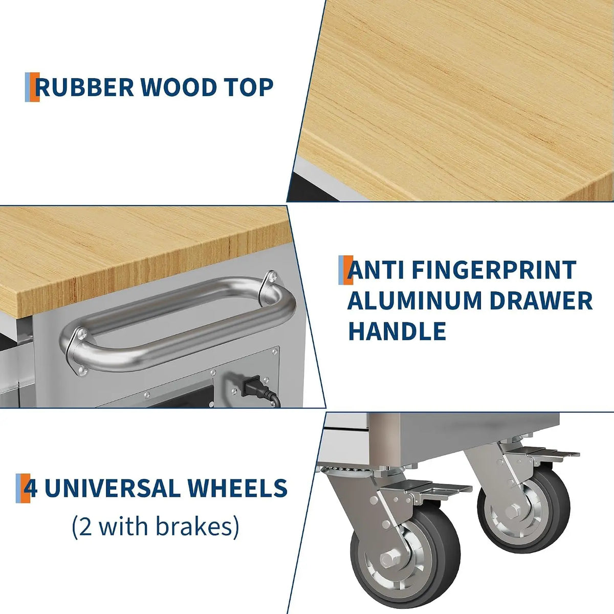 Heavy-Duty Rolling Tool Cabinet with Lockable Wheels