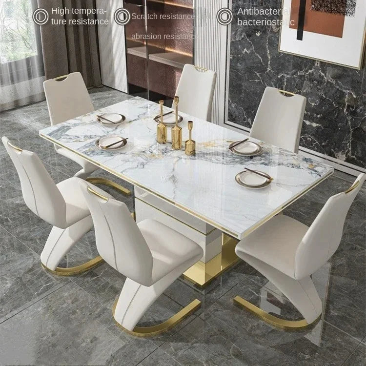 Modern Luxury Gold Dining Room Set