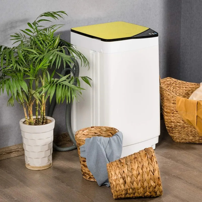Capacity Compact Laundry Washer with Built-in Barrel Light Drain Pump and Long Hose