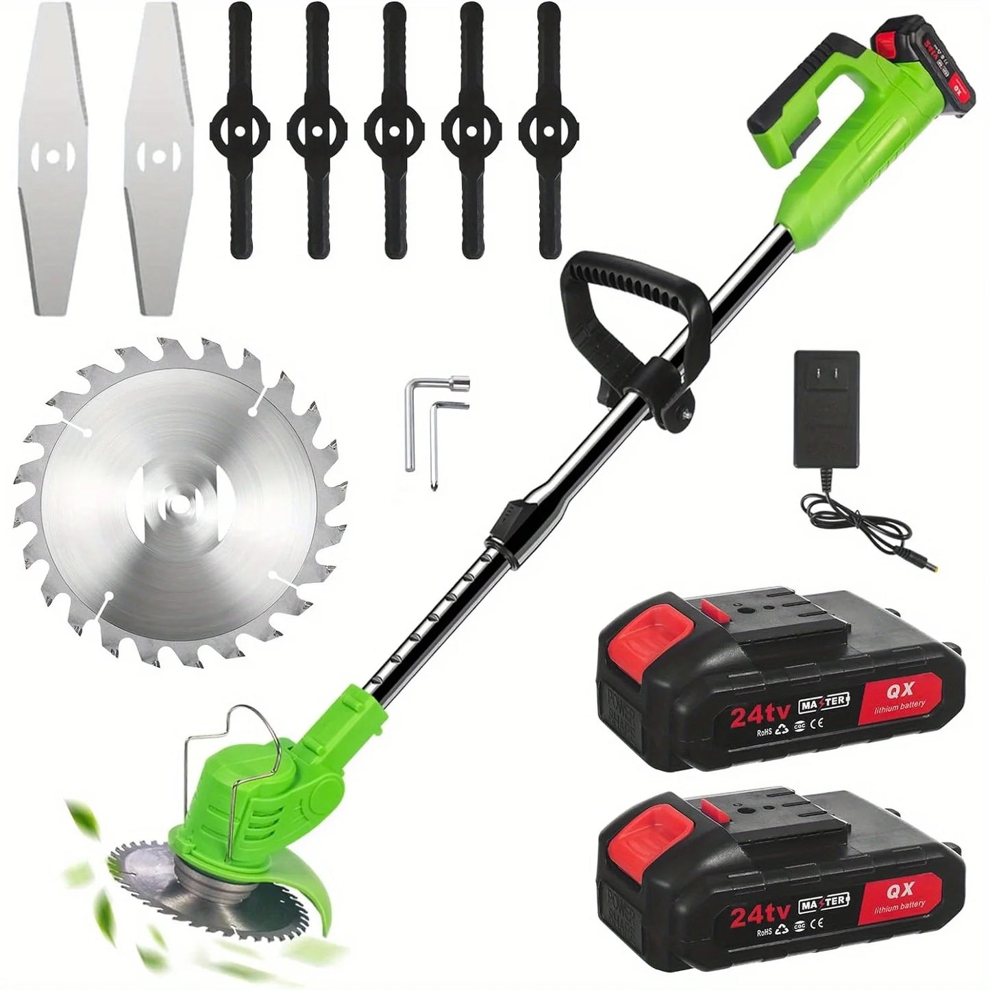Weed Wacker Battery Operated, 2 * 24V Batteries
