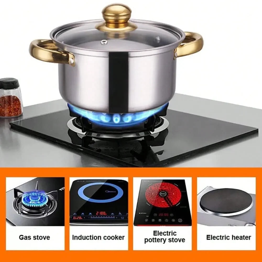 Nonstick Pots And Pans with Glass Cover Cookware Set