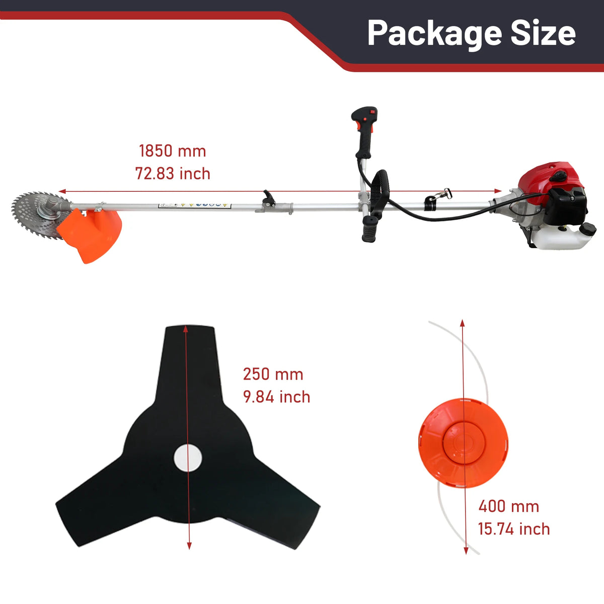 Weed Wacker - 4-in-1 Cordless Brush Cutter Gas Lawn Mower