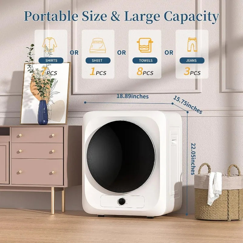 Electric Compact Laundry Dryer with Stainless Steel Tub