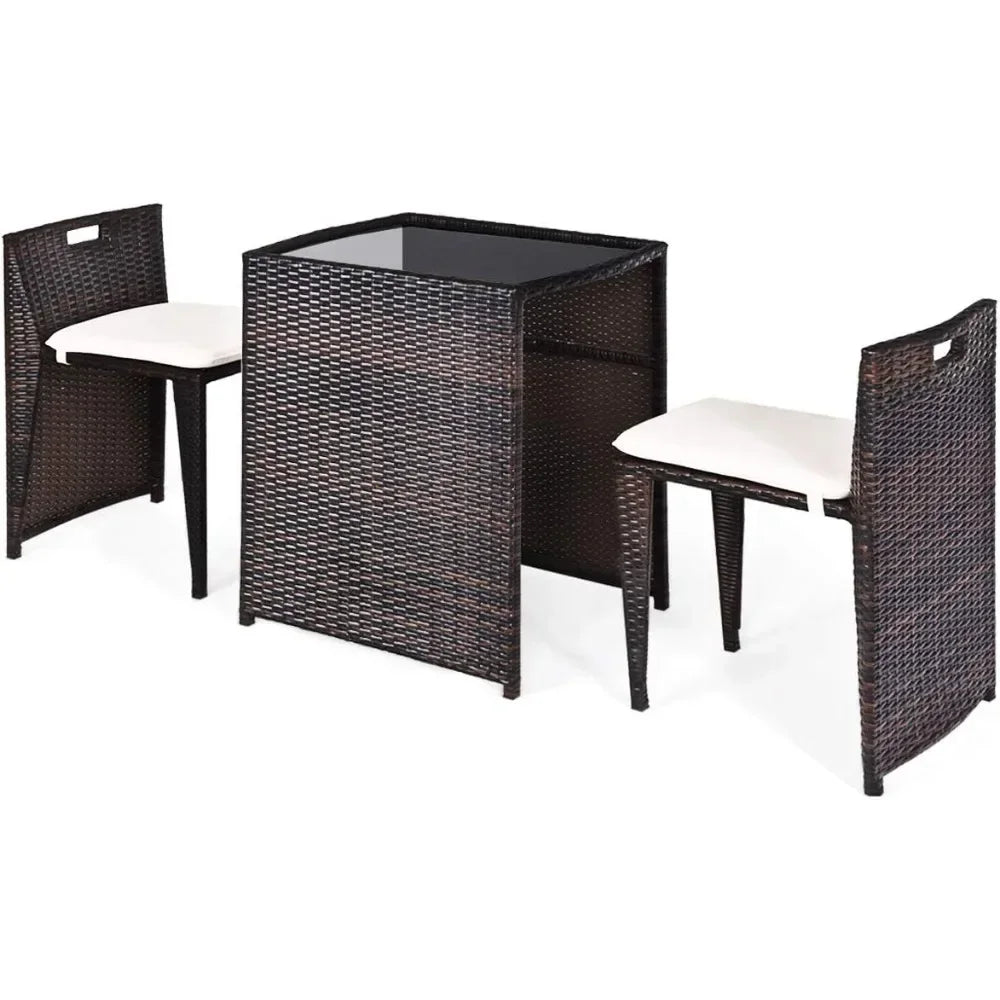 Cushioned Outdoor Wicker Patio Set