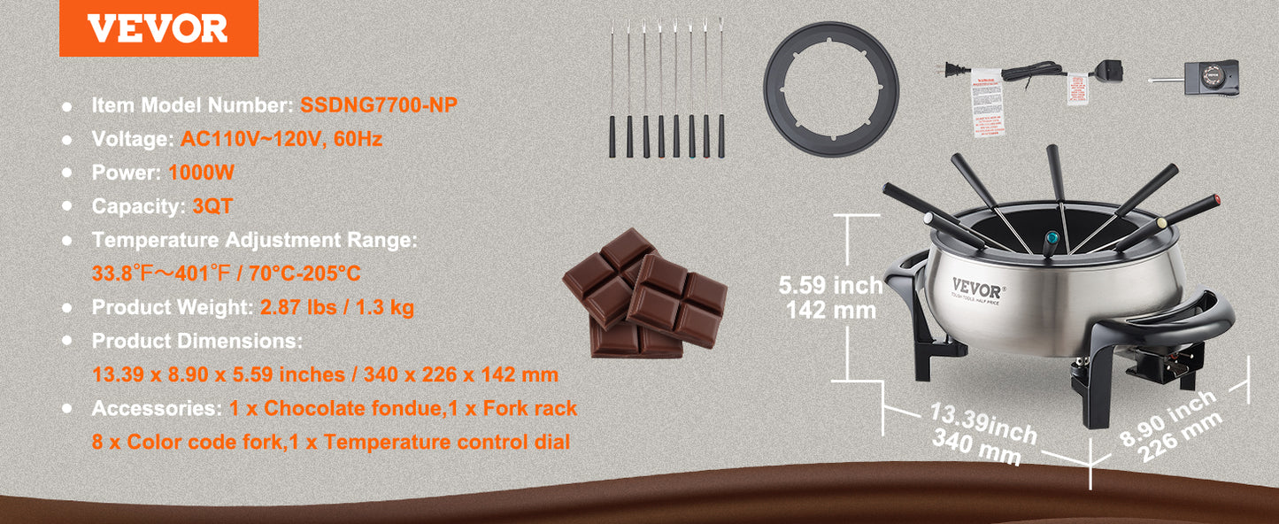 Chocolate Cascade Melting Pot Fondue Set