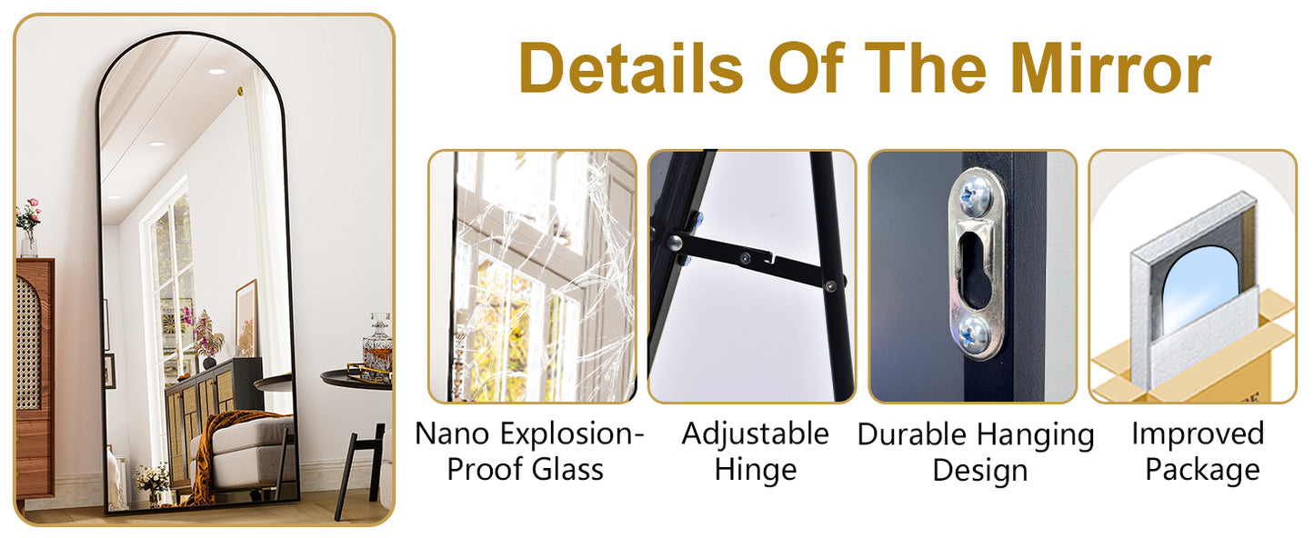 Full Length Mirror - Aluminum Alloy Frame Full Body Mirror