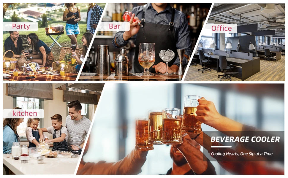 Beverage Refrigerator with Cooler Built-in Fridge