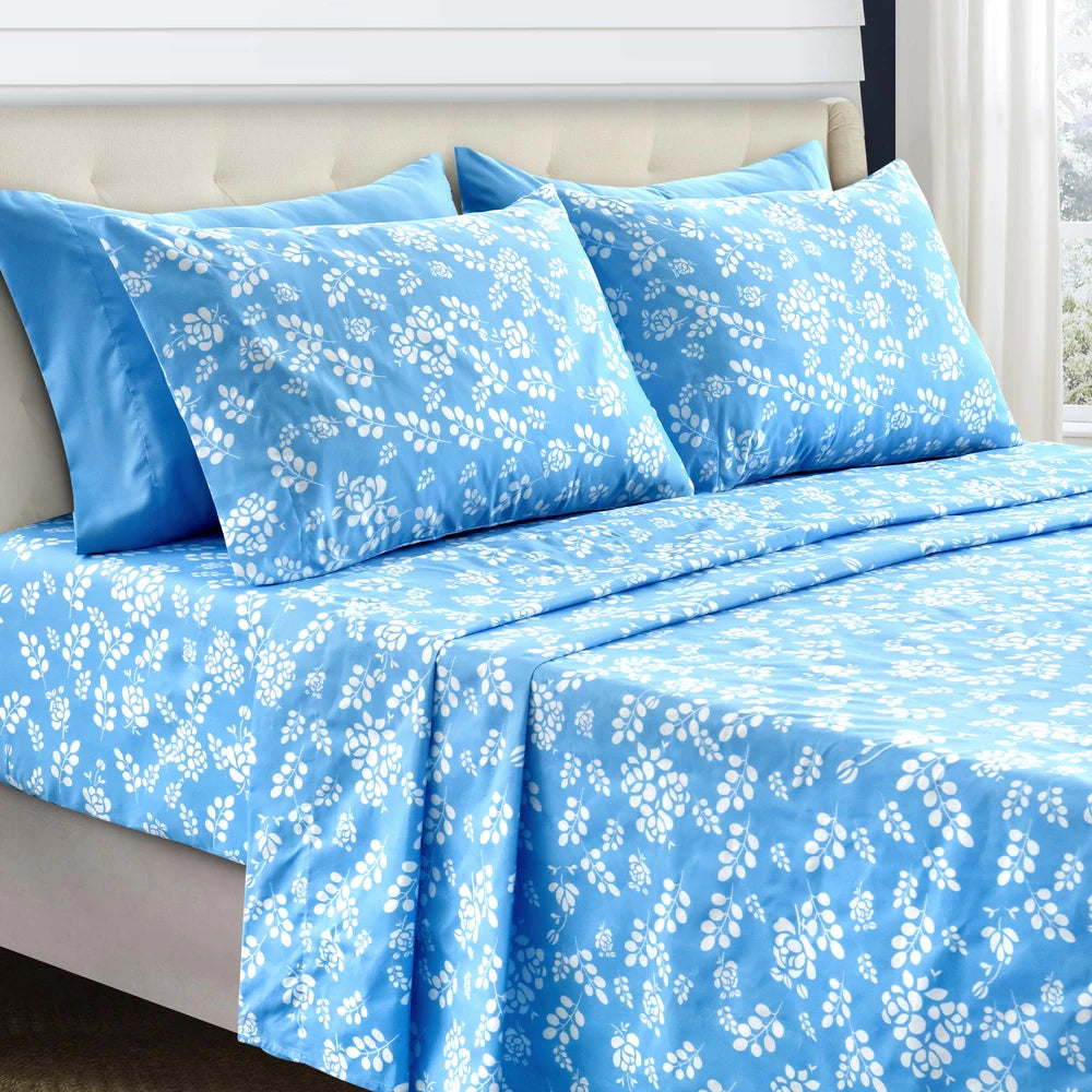 Floral Sheet Set – Soft Microfiber and Wrinkle-Free