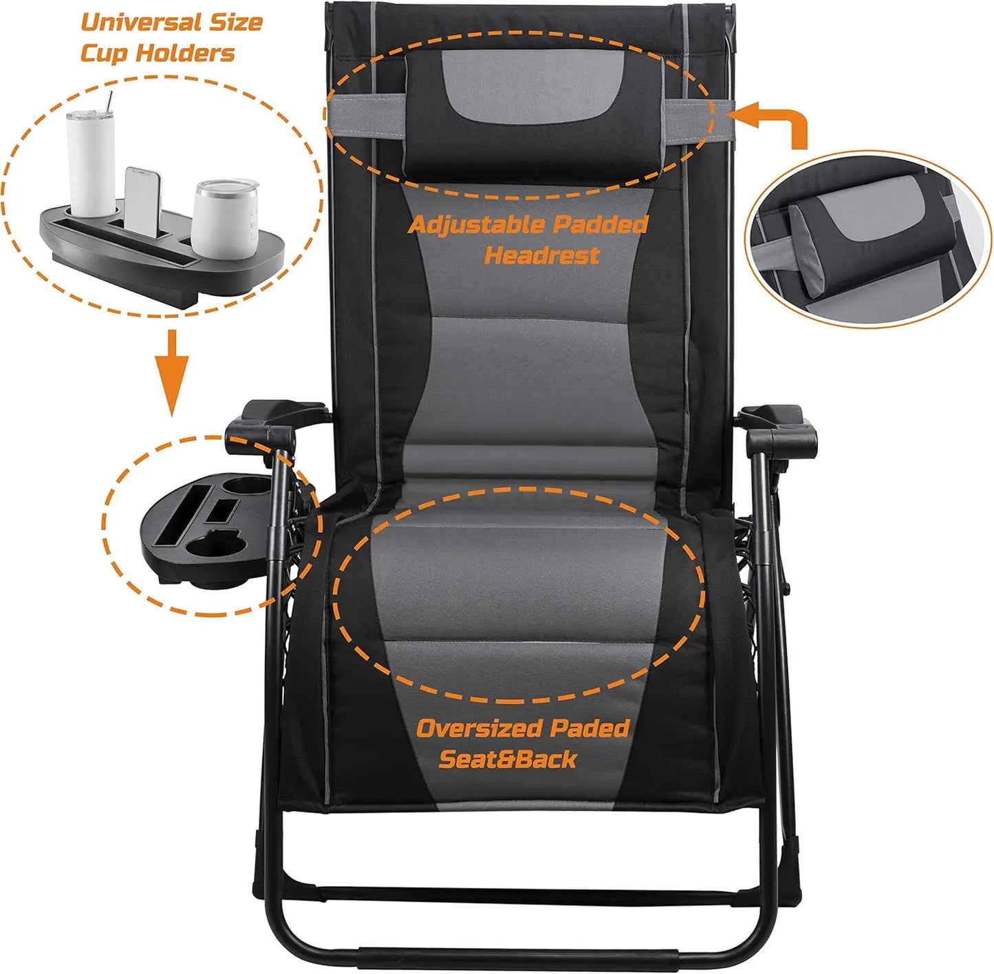 Zero Gravity Extra Wide Reclining Padded Seats