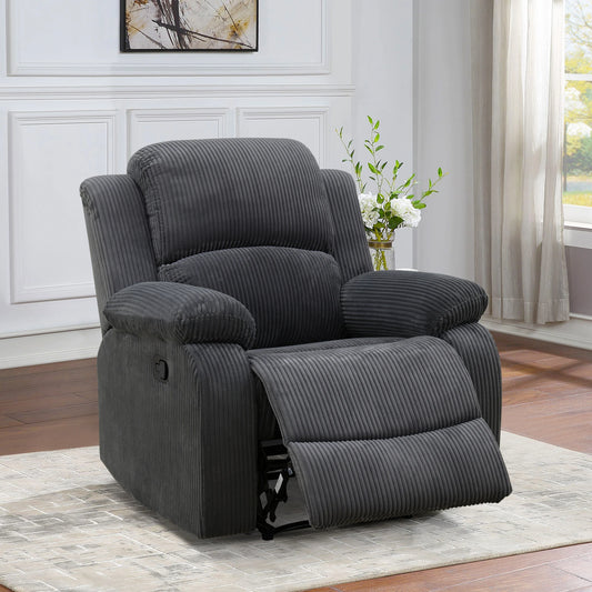 Multi-Functional Smart Sofa - Soft Dark Grey Corduroy Recliner