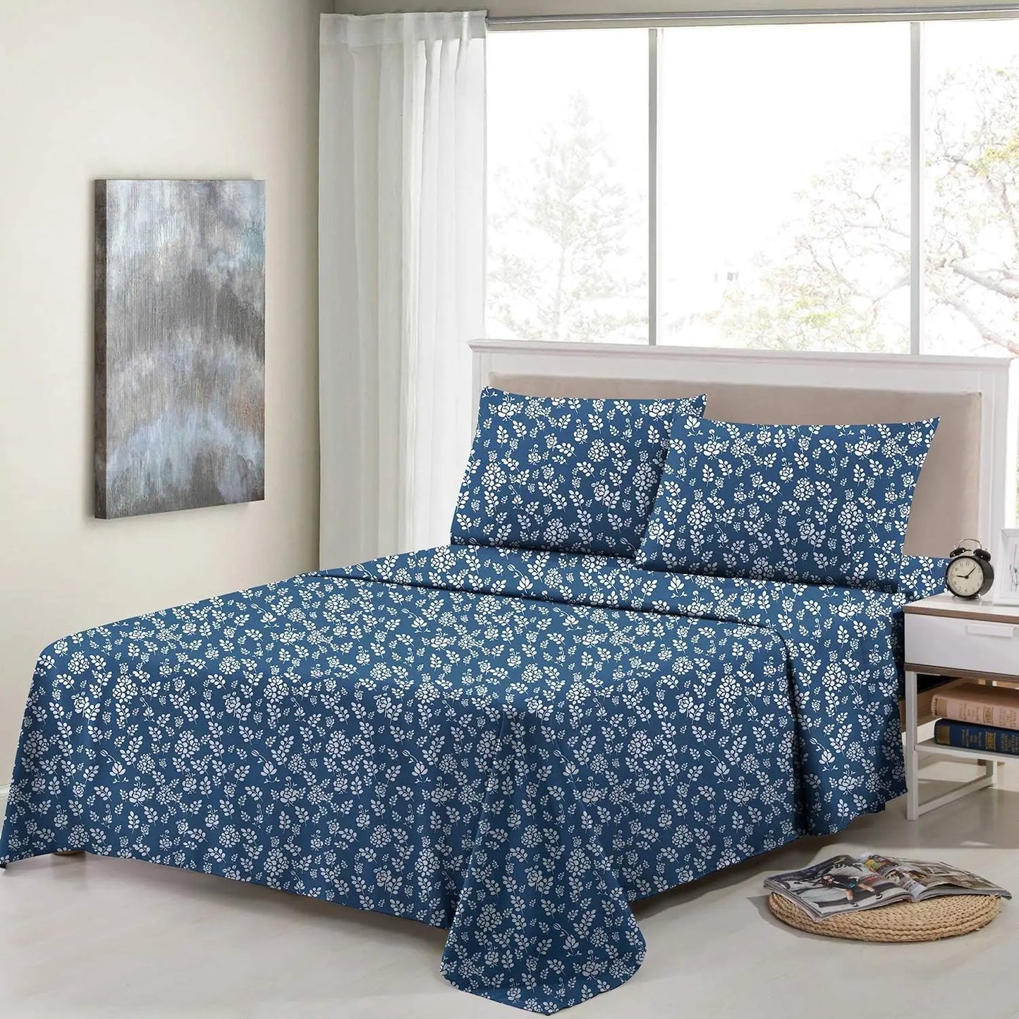 Floral Sheet Set – Soft Microfiber and Wrinkle-Free