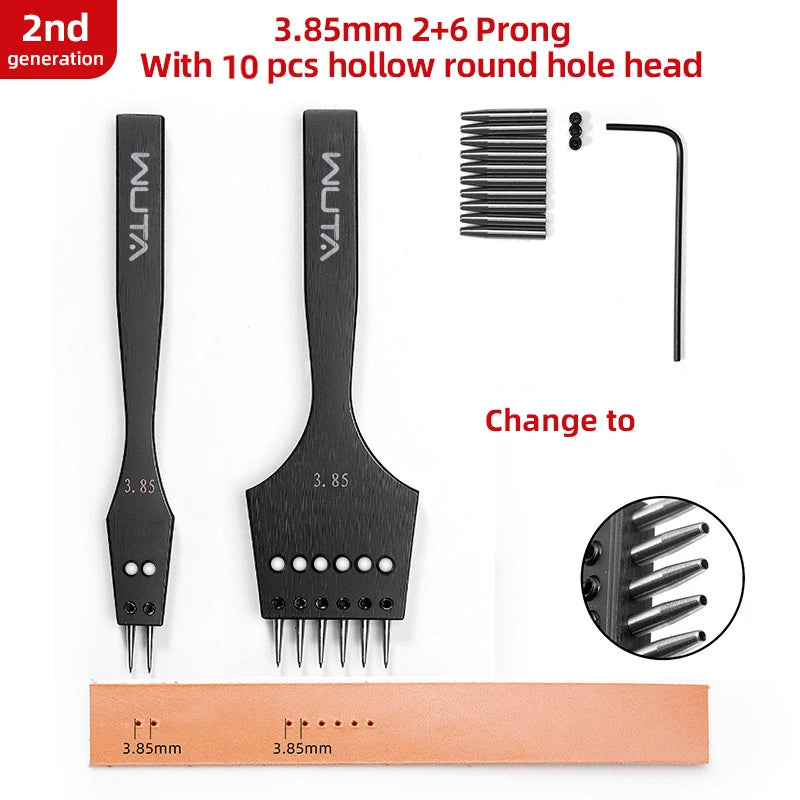 Iron Removable Round Hole Punch Leather Craft Chisel DIY Leather Tools