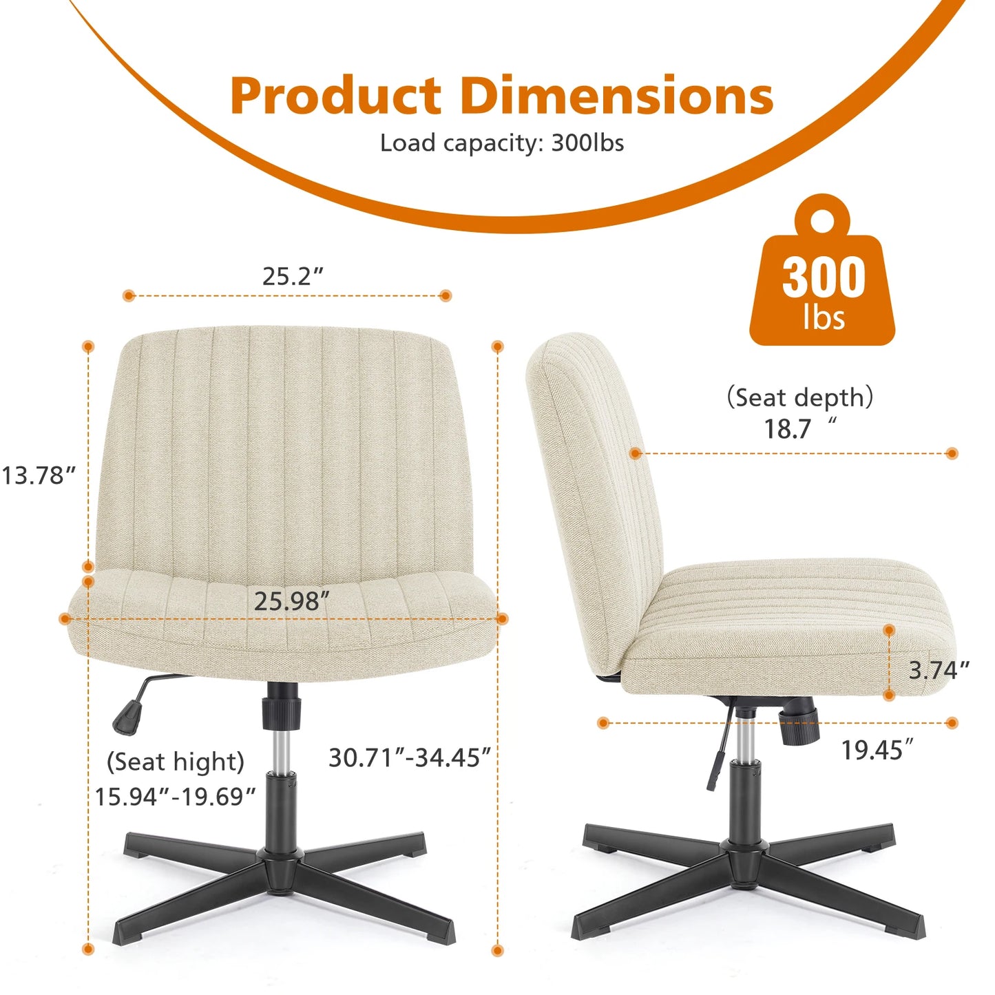 Cross Legged Rocking Chair Armless Wide
