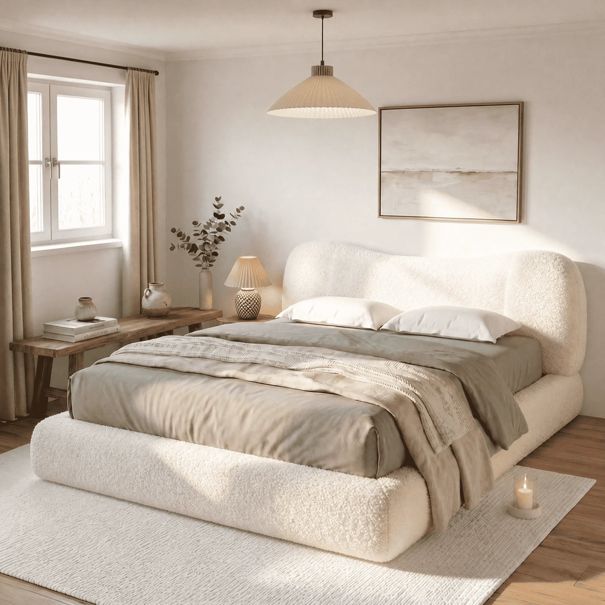 Cloud Bed Frame with Detachable Headboard