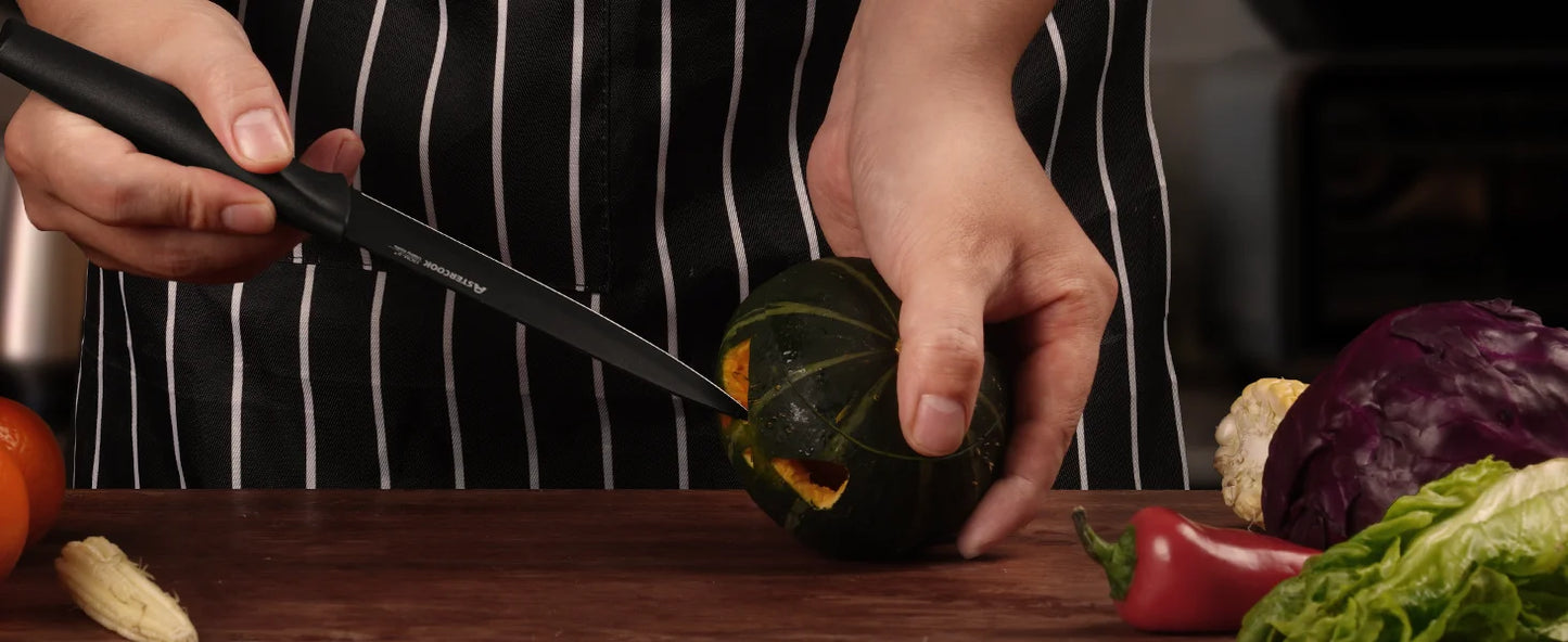 Kitchen Knife Set with Built-in Sharpener Block