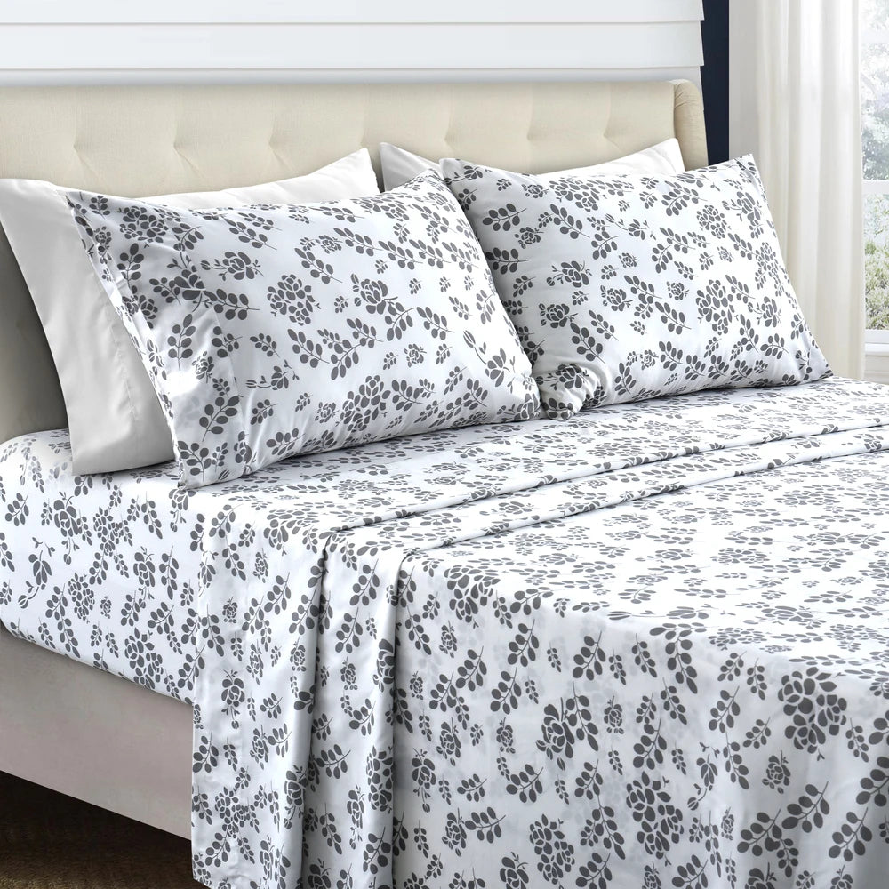Floral Sheet Set – Soft Microfiber and Wrinkle-Free