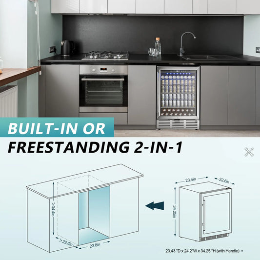 Beverage Refrigerator with Built-in Beverage Cooler