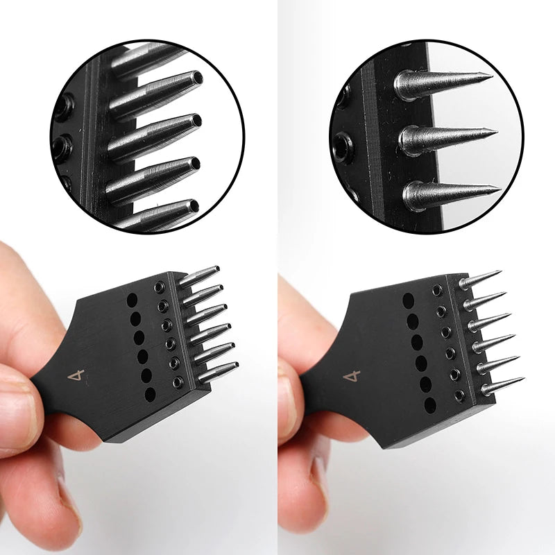 Iron Removable Round Hole Punch Leather Craft Chisel DIY Leather Tools