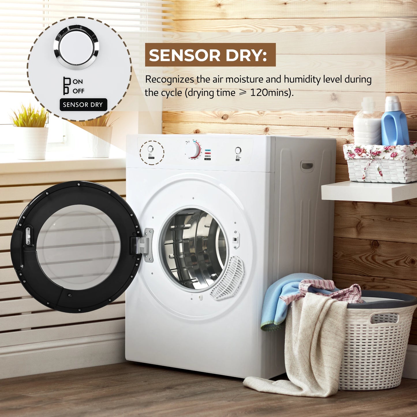 Stainless Steel Tumble Dryer with Exhaust Hose
