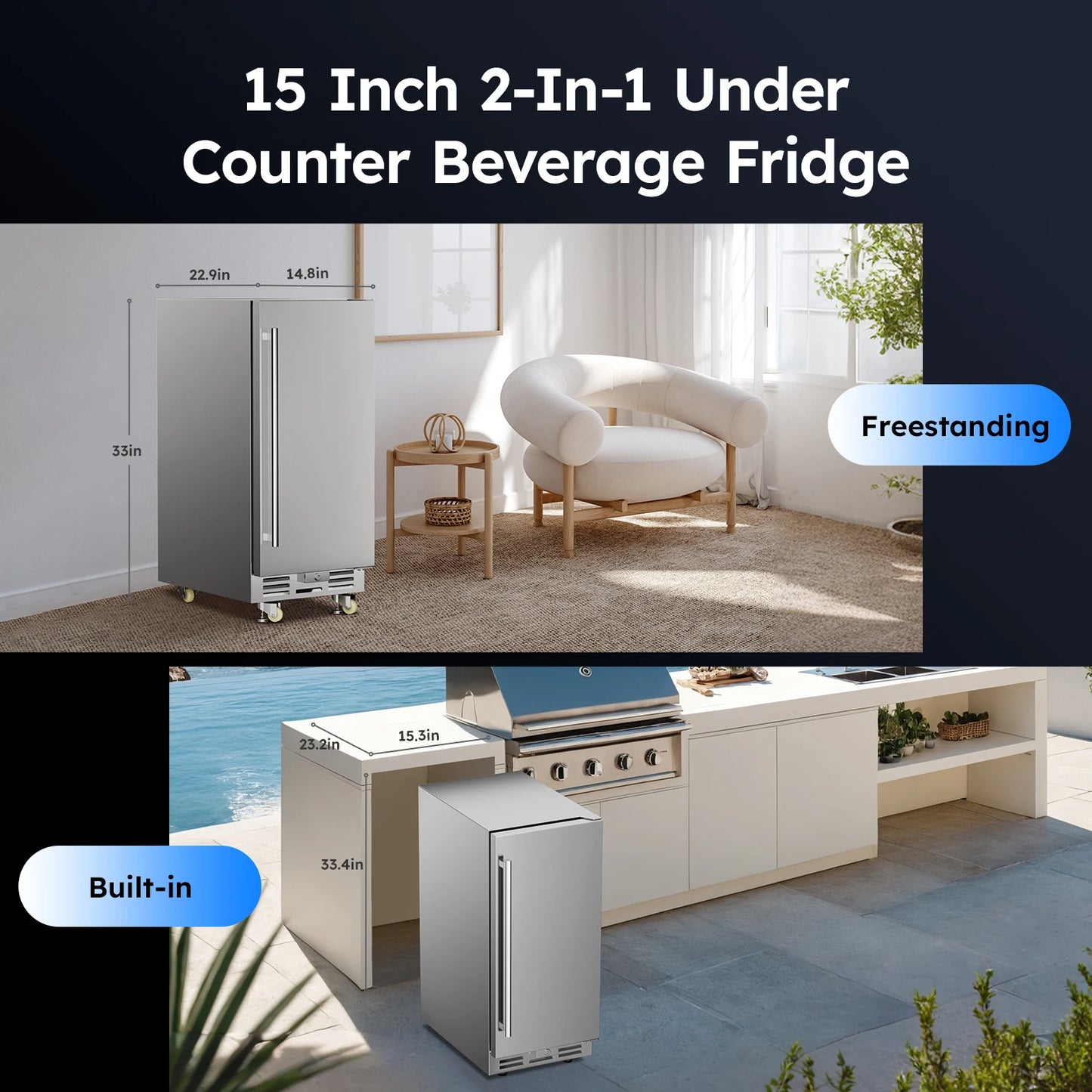 Beverage Refrigerator with Built-in Beverage Cooler