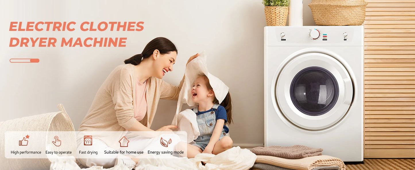 Stainless Steel Tumble Dryer with Exhaust Hose