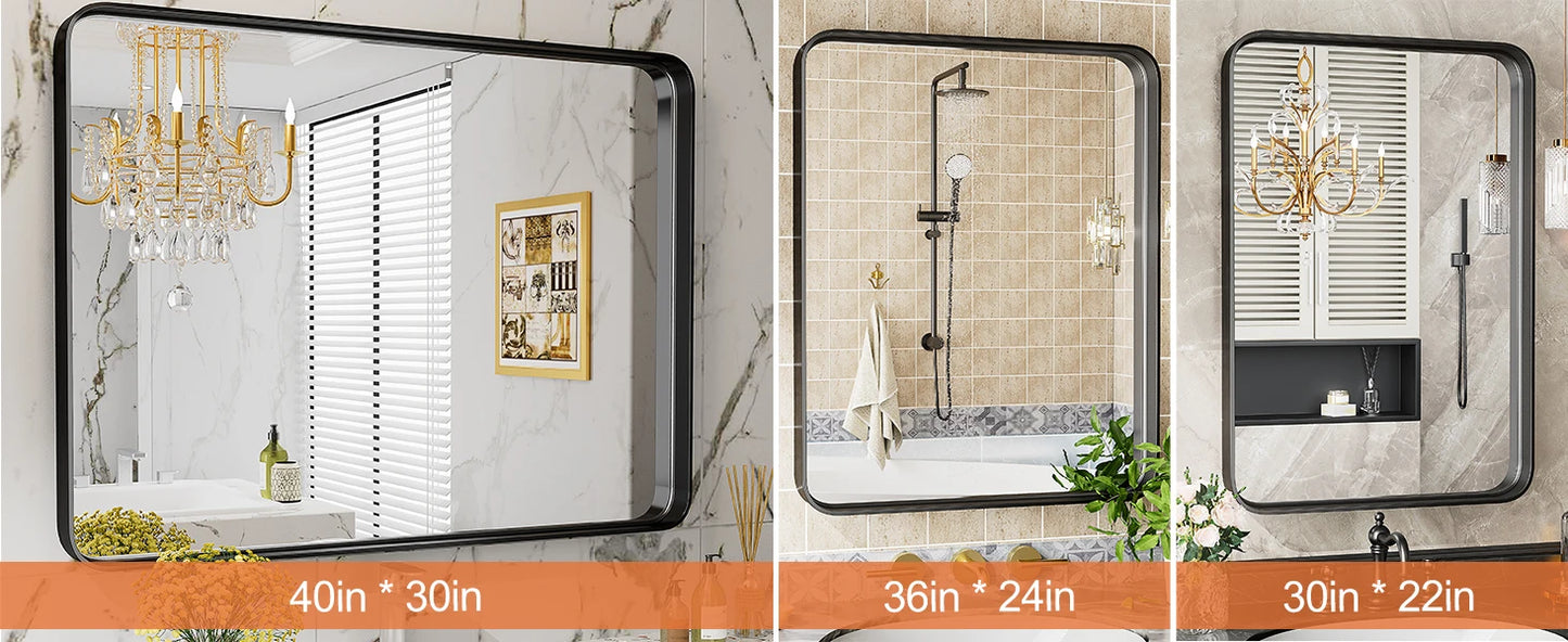 Large Rectangle Vanity Framed Mirror
