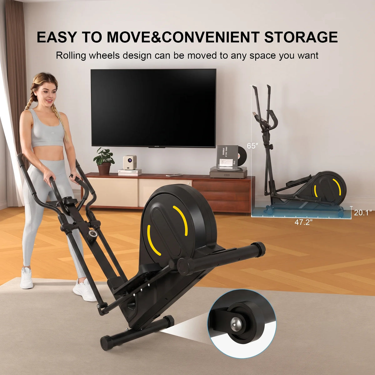 Elliptical Exercise Machine with Ultra-Quiet Magnetic Drive