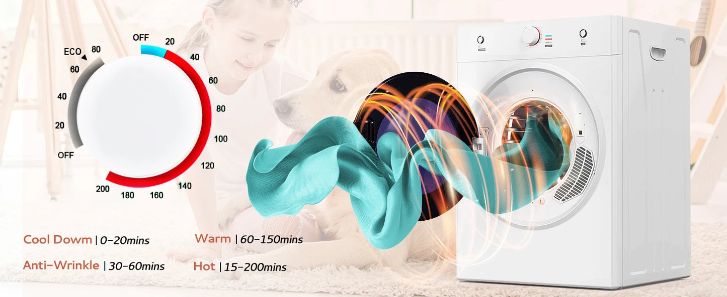 Stainless Steel Tumble Dryer with Exhaust Hose