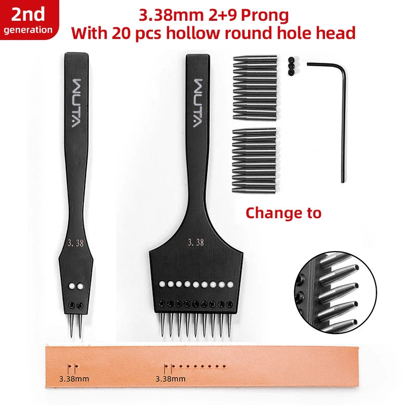 Iron Removable Round Hole Punch Leather Craft Chisel DIY Leather Tools