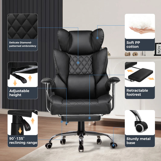 Big and Tall Chair with Pocket Spring Lumbar Support