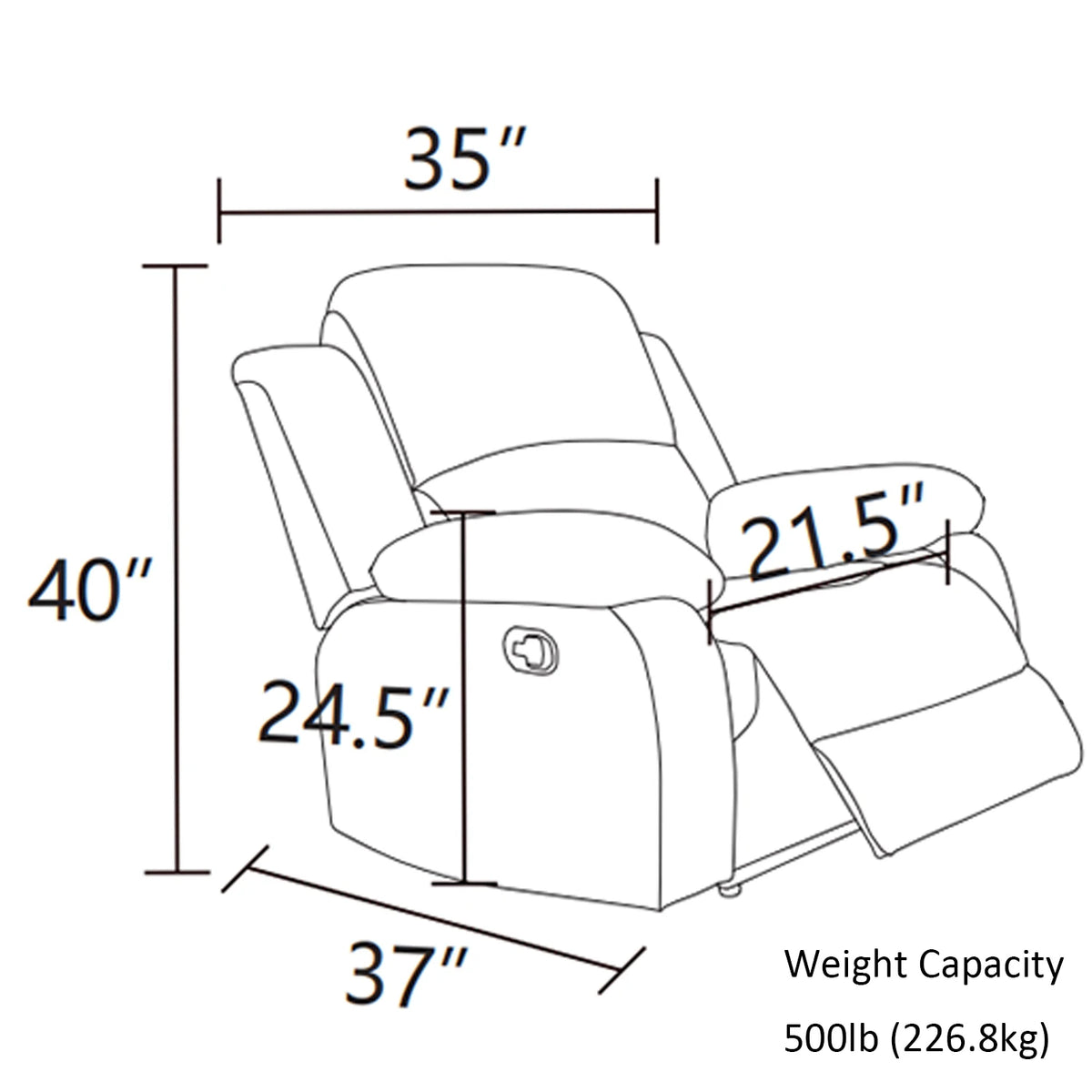 Multi-Functional Smart Sofa - Soft Dark Grey Corduroy Recliner