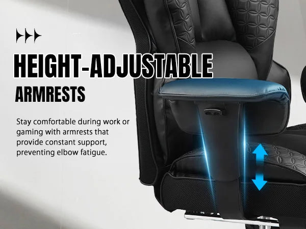 Office Chair Ergonomic Leather with Footrest