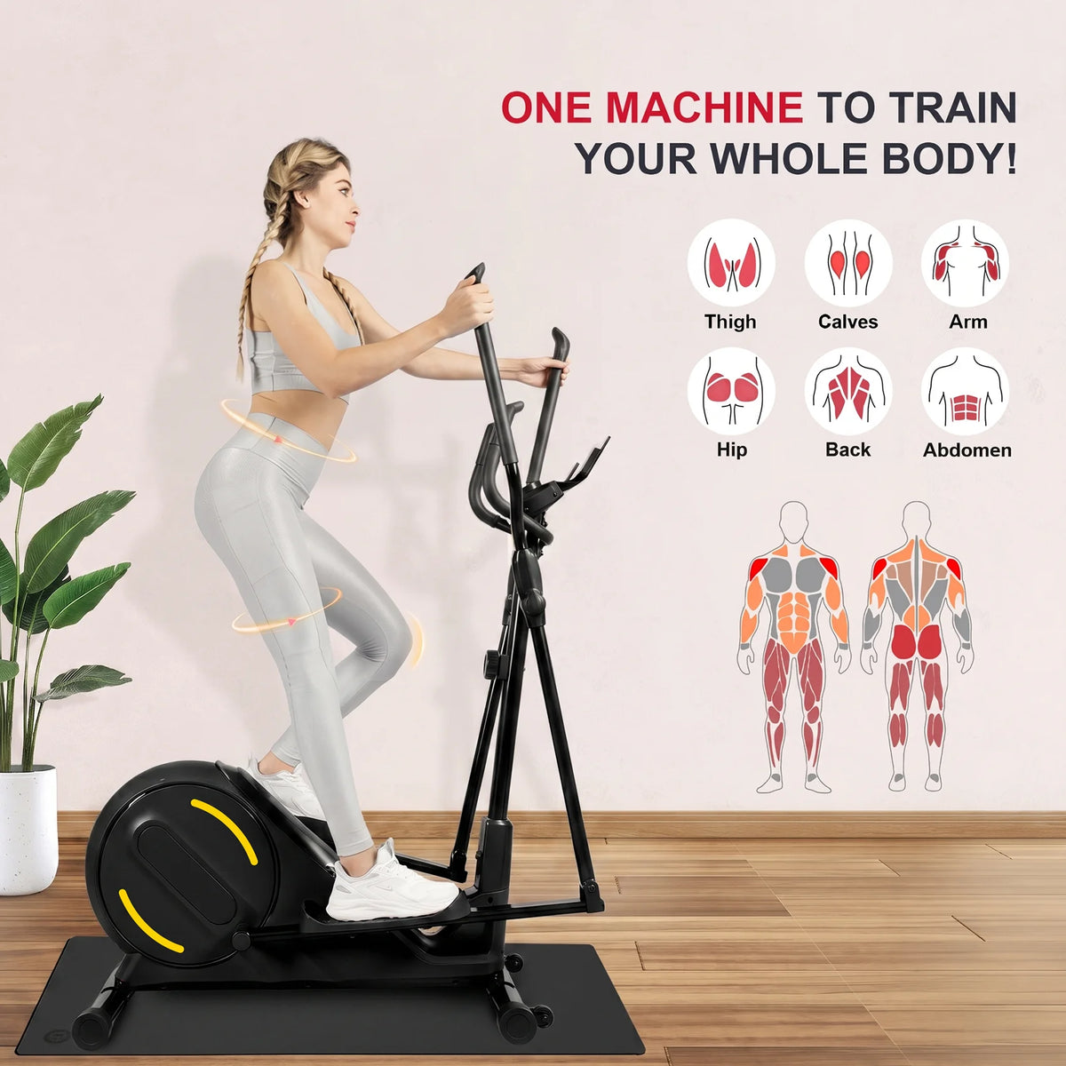 Elliptical Exercise Machine with Ultra-Quiet Magnetic Drive